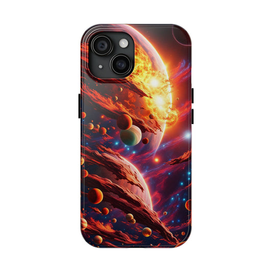 Galactic Blaze Phone Case - Cosmic Planetary Design