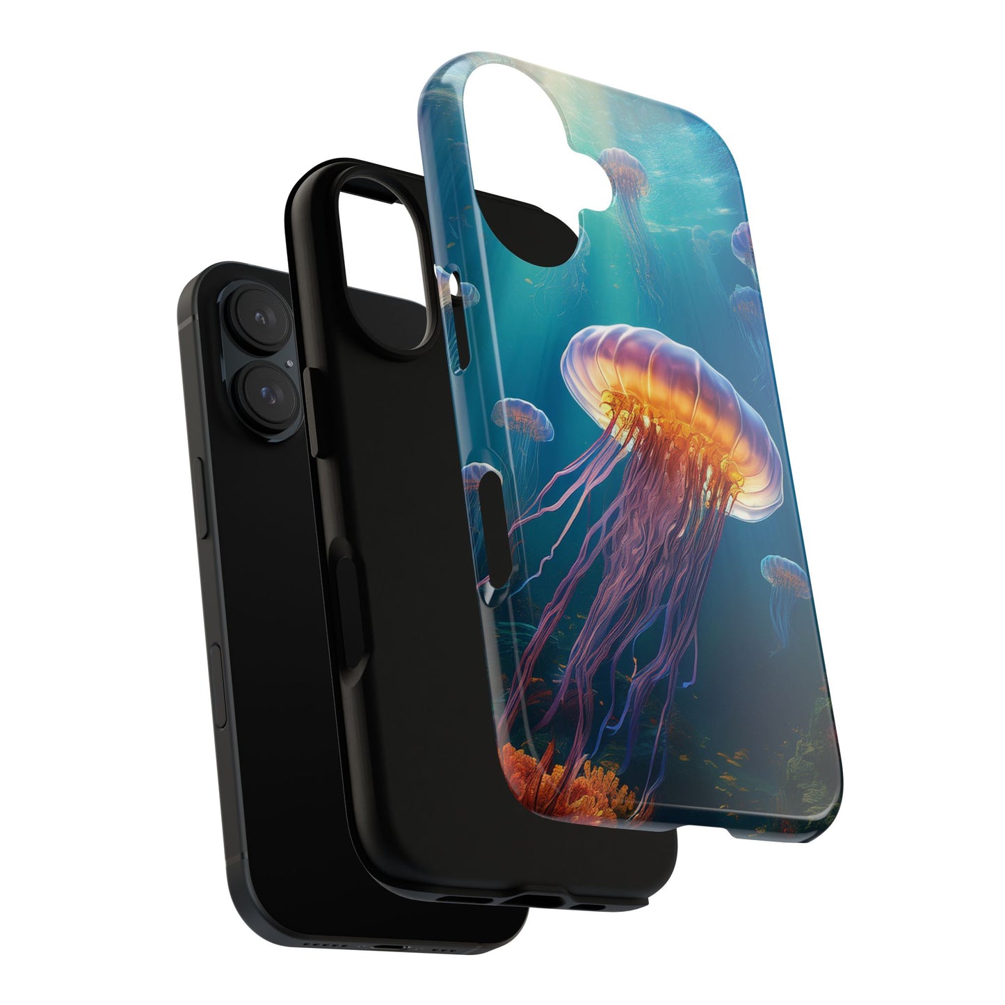 Vibrant Jellyfish iPhone Case - Fits iPhone 8, X, XR, 11, 12, 13, 14, 15, 16 Pro, Max, Mini - Stunning Ocean Art Case for iPhone Lovers