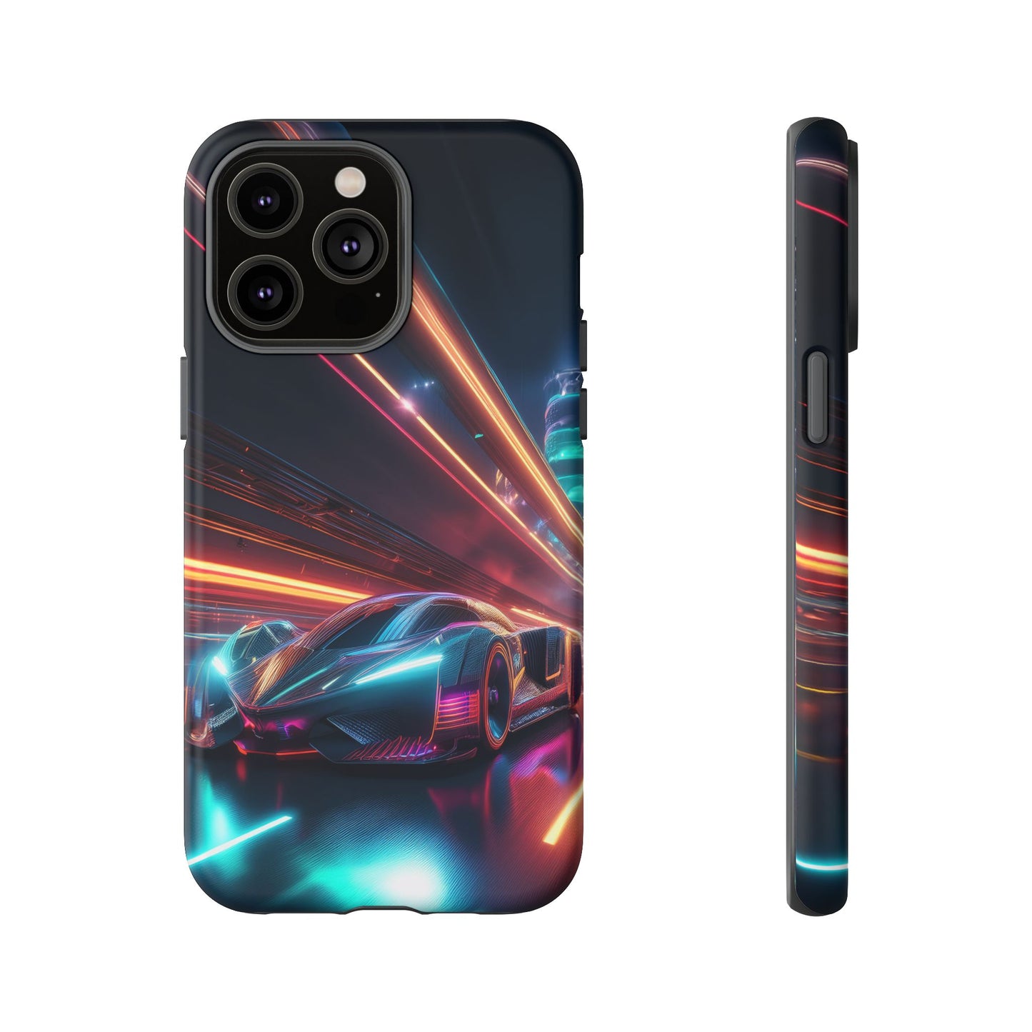 CyberPunk Magenta Car Tough Case - Futuristic Neon Glow iPhone Samsung Google Pixel Phone Case