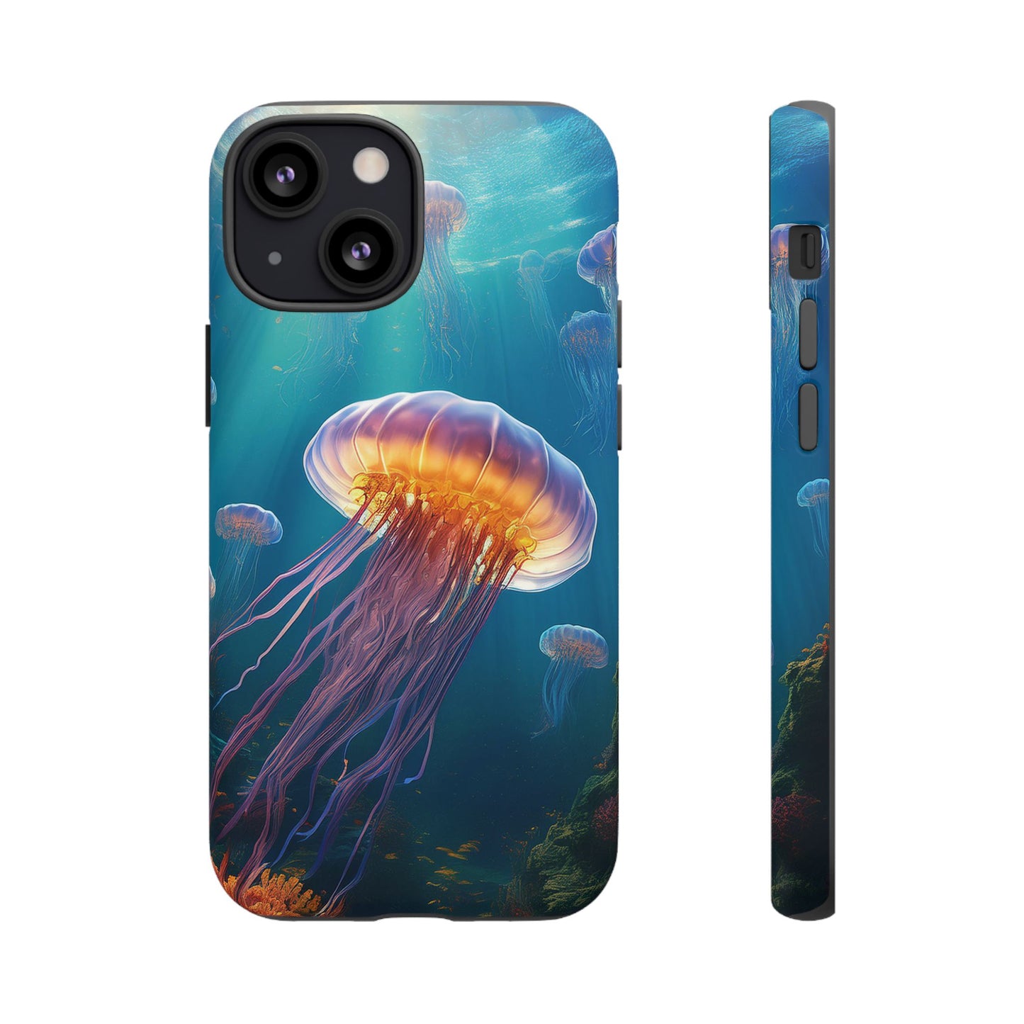 Vibrant Jellyfish iPhone Case - Fits iPhone 8, X, XR, 11, 12, 13, 14, 15, 16 Pro, Max, Mini - Stunning Ocean Art Case for iPhone Lovers