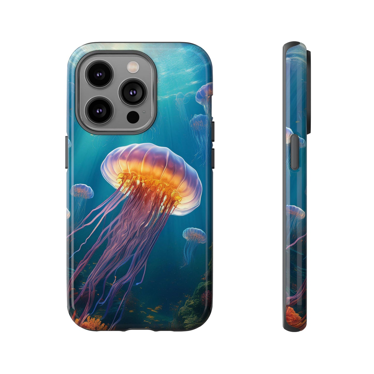 Vibrant Jellyfish iPhone Case - Fits iPhone 8, X, XR, 11, 12, 13, 14, 15, 16 Pro, Max, Mini - Stunning Ocean Art Case for iPhone Lovers