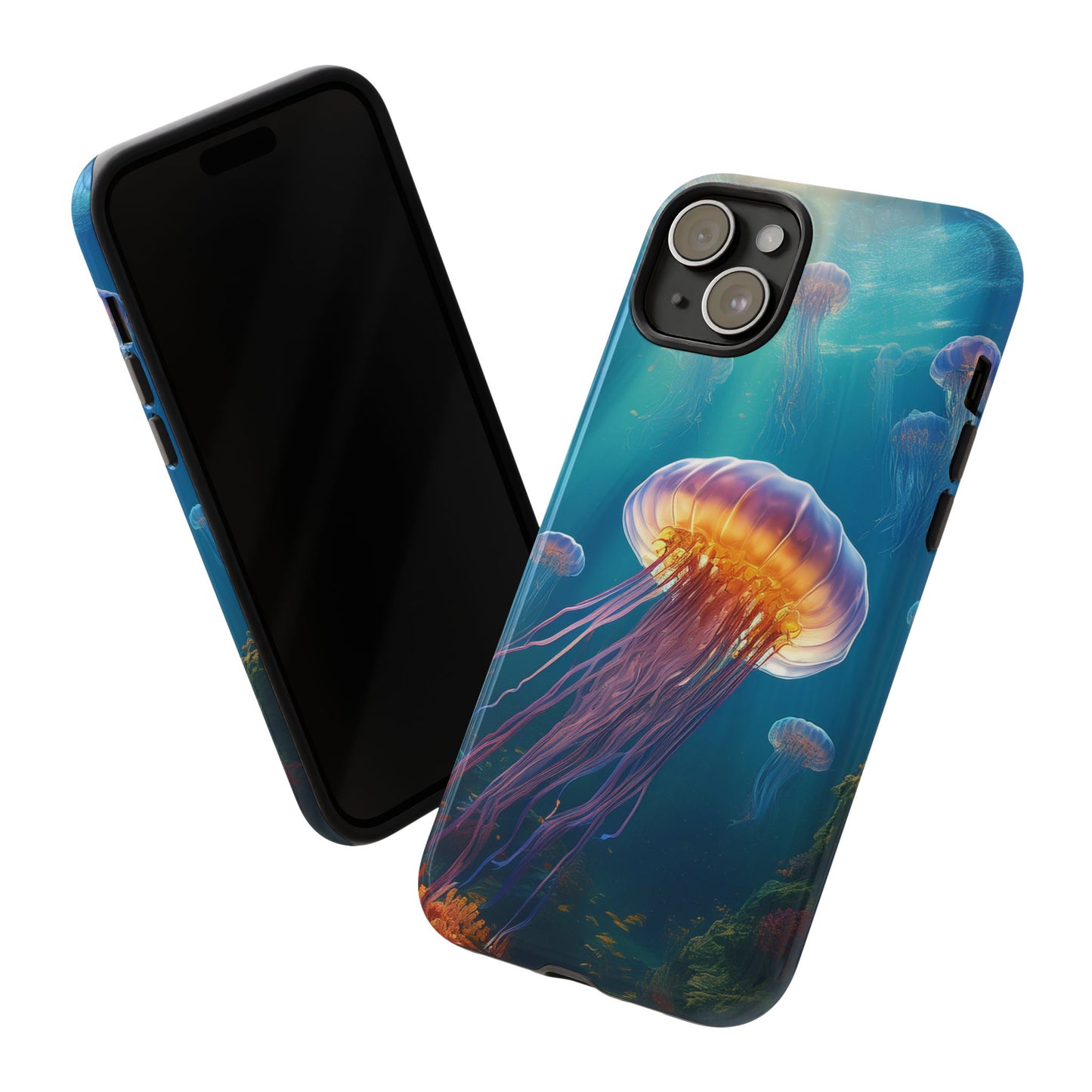 Vibrant Jellyfish iPhone Case - Fits iPhone 8, X, XR, 11, 12, 13, 14, 15, 16 Pro, Max, Mini - Stunning Ocean Art Case for iPhone Lovers