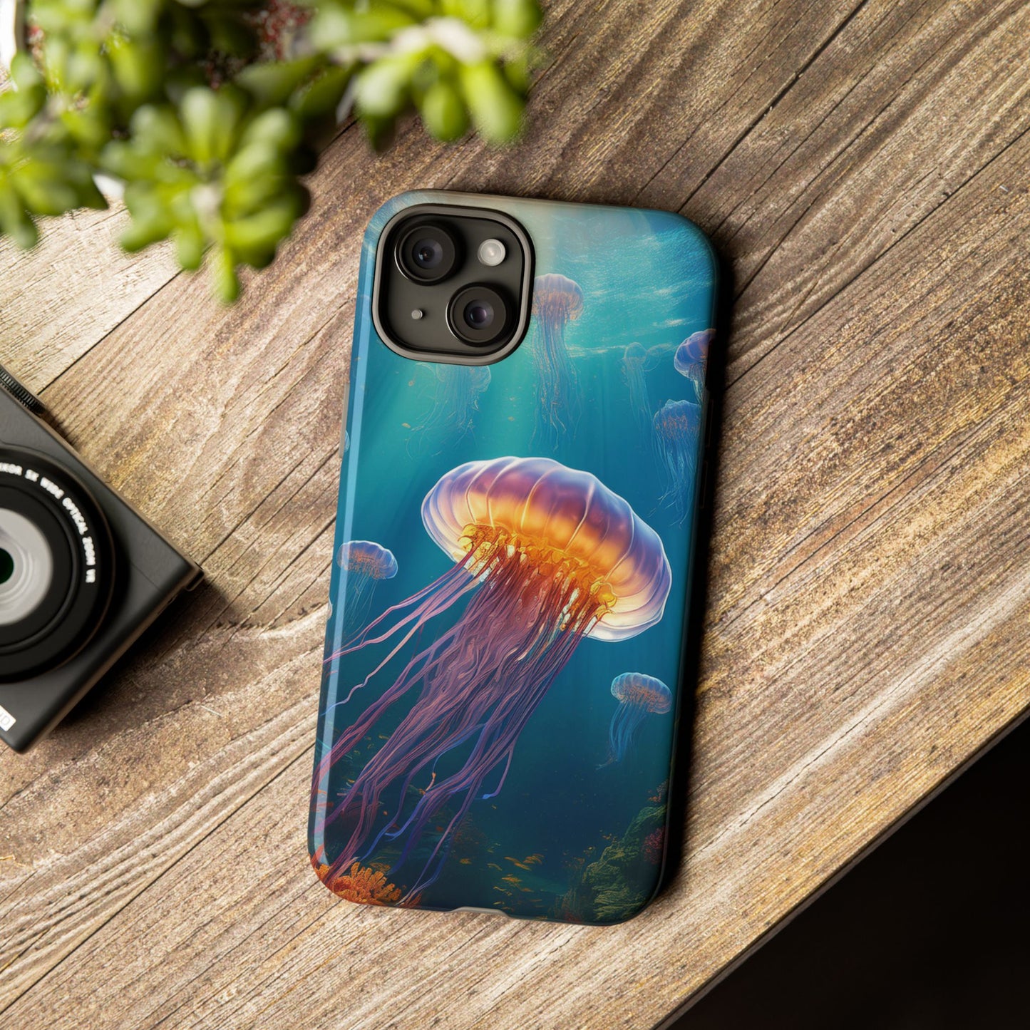 Vibrant Jellyfish iPhone Case - Fits iPhone 8, X, XR, 11, 12, 13, 14, 15, 16 Pro, Max, Mini - Stunning Ocean Art Case for iPhone Lovers