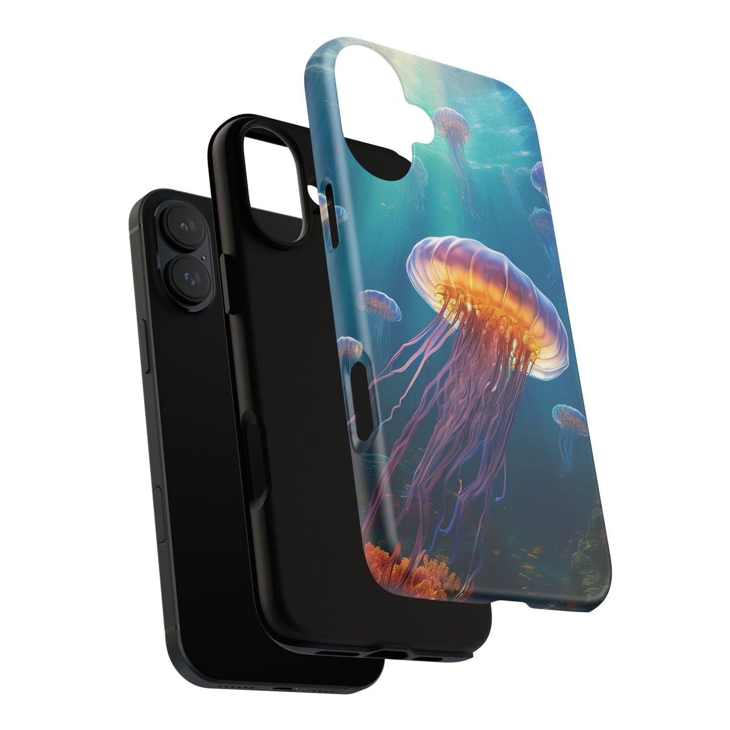 Vibrant Jellyfish iPhone Case - Fits iPhone 8, X, XR, 11, 12, 13, 14, 15, 16 Pro, Max, Mini - Stunning Ocean Art Case for iPhone Lovers