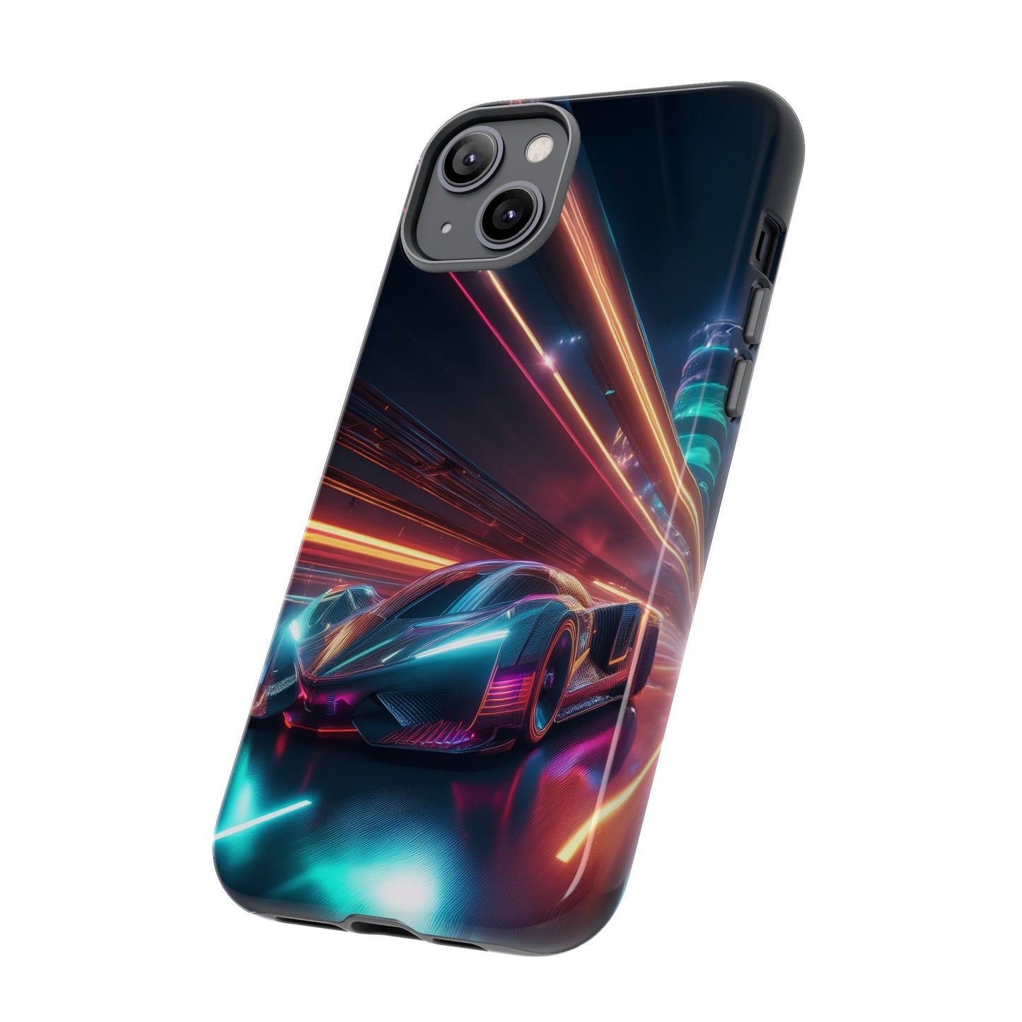 CyberPunk Magenta Car Tough Case - Futuristic Neon Glow iPhone Samsung Google Pixel Phone Case