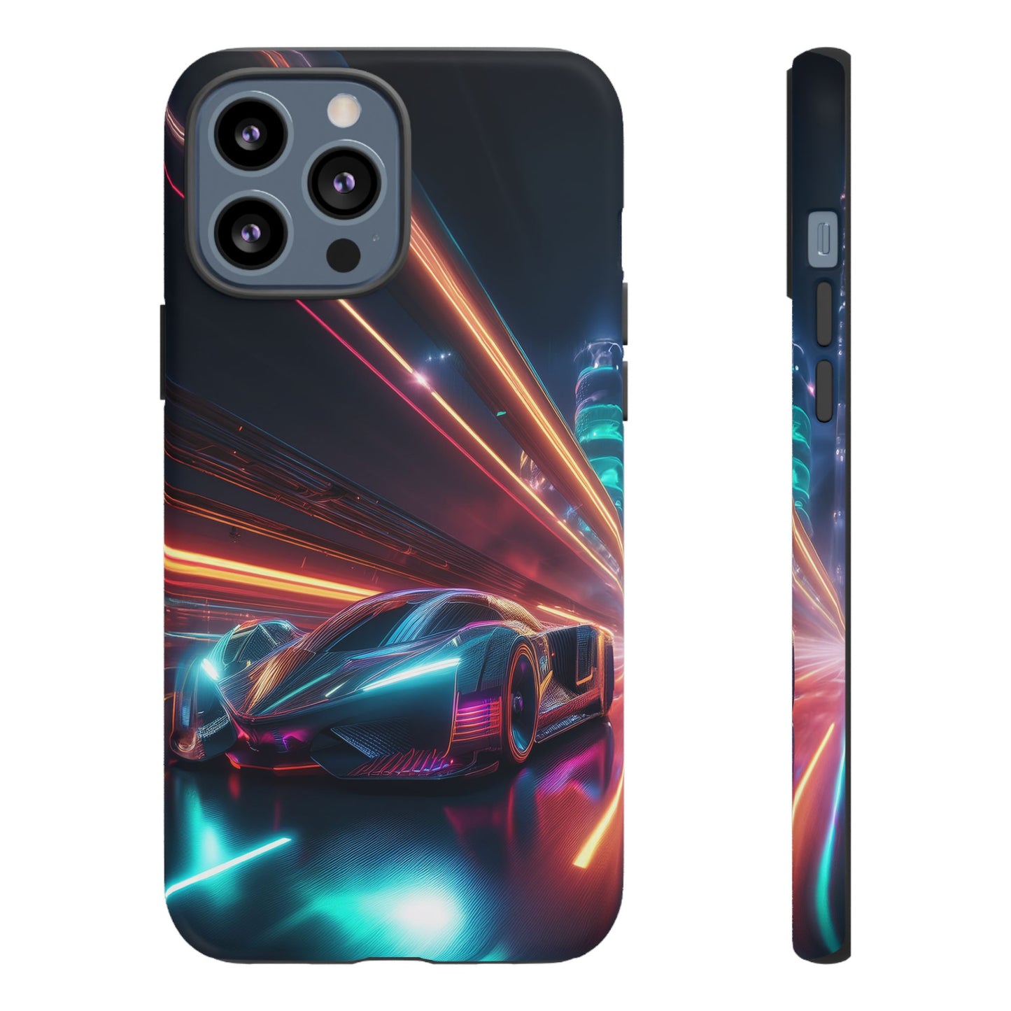 CyberPunk Magenta Car Tough Case - Futuristic Neon Glow iPhone Samsung Google Pixel Phone Case