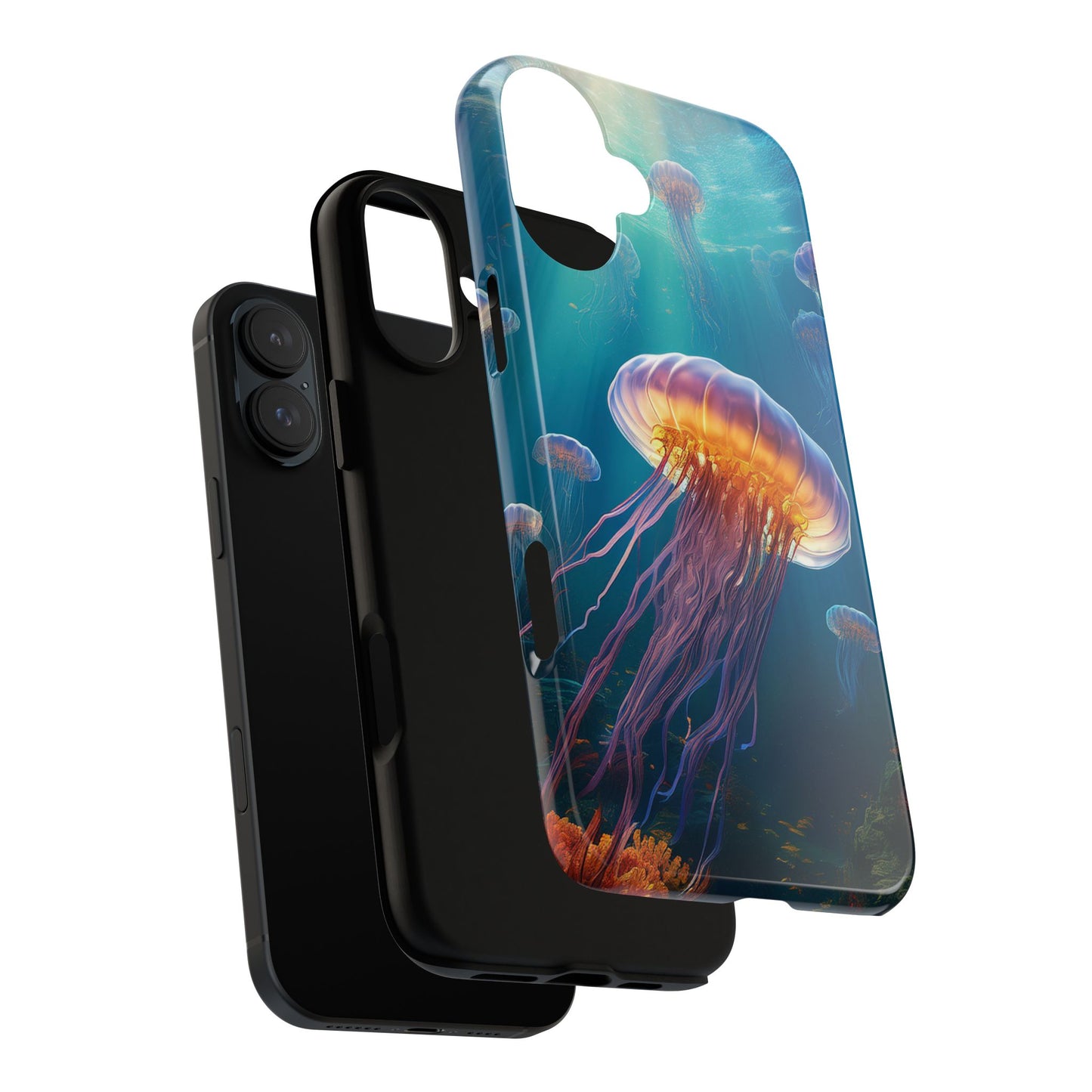 Vibrant Jellyfish iPhone Case - Fits iPhone 8, X, XR, 11, 12, 13, 14, 15, 16 Pro, Max, Mini - Stunning Ocean Art Case for iPhone Lovers