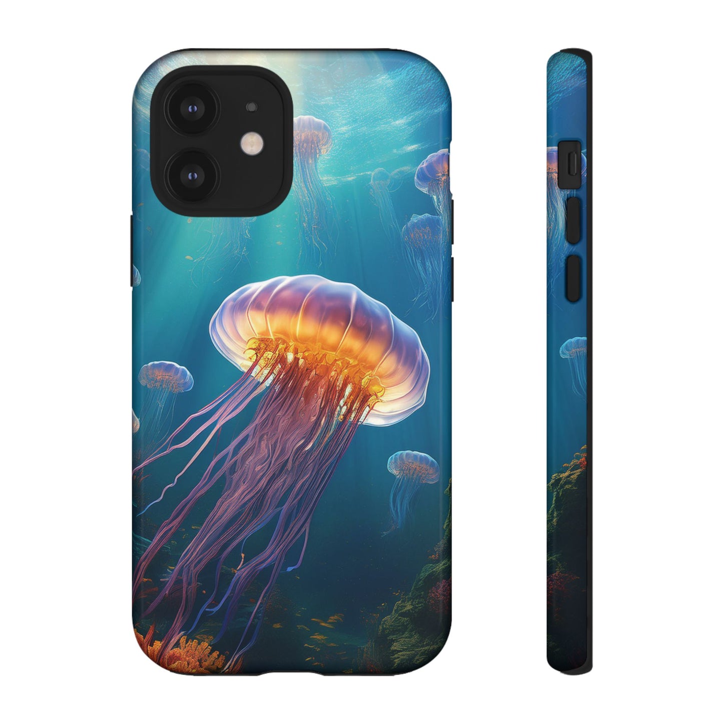 Vibrant Jellyfish iPhone Case - Fits iPhone 8, X, XR, 11, 12, 13, 14, 15, 16 Pro, Max, Mini - Stunning Ocean Art Case for iPhone Lovers