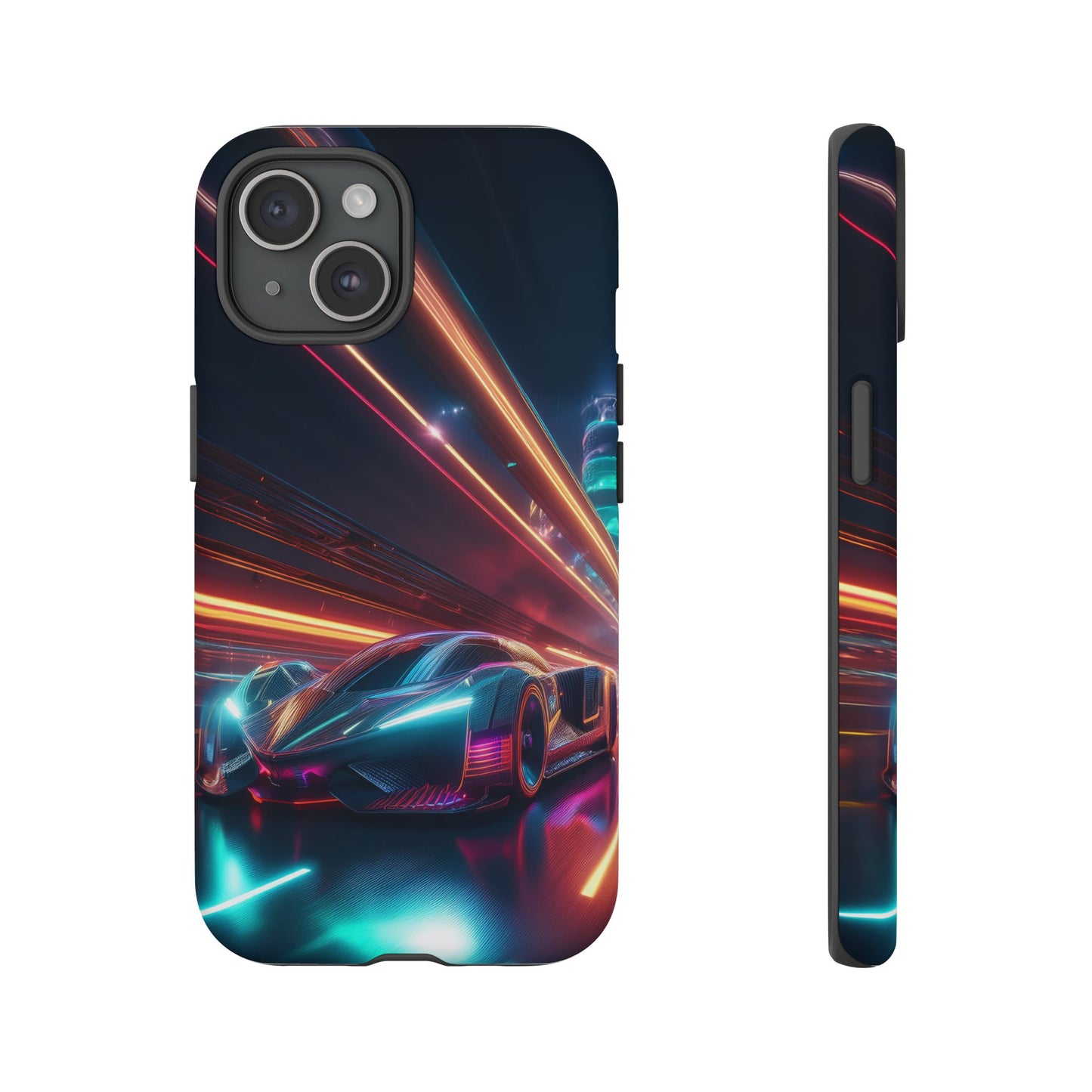 CyberPunk Magenta Car Tough Case - Futuristic Neon Glow iPhone Samsung Google Pixel Phone Case