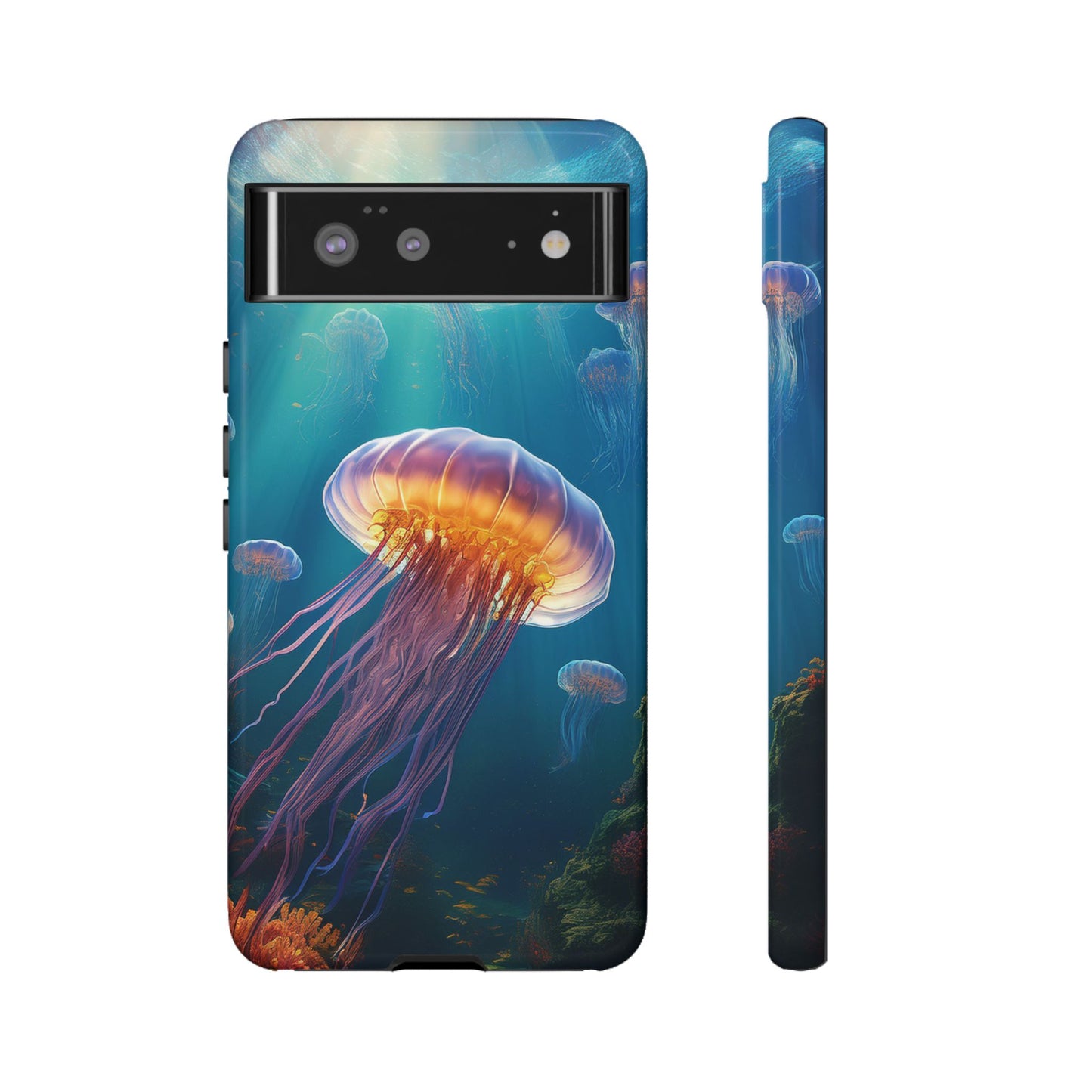 Mesmerizing Jellyfish Google Pixel Case - Fits Pixel 8 Pro, Pixel 8, Pixel 7, Pixel 6 Pro, Pixel 6, Pixel 5 5G - Ocean-Inspired Phone Cover