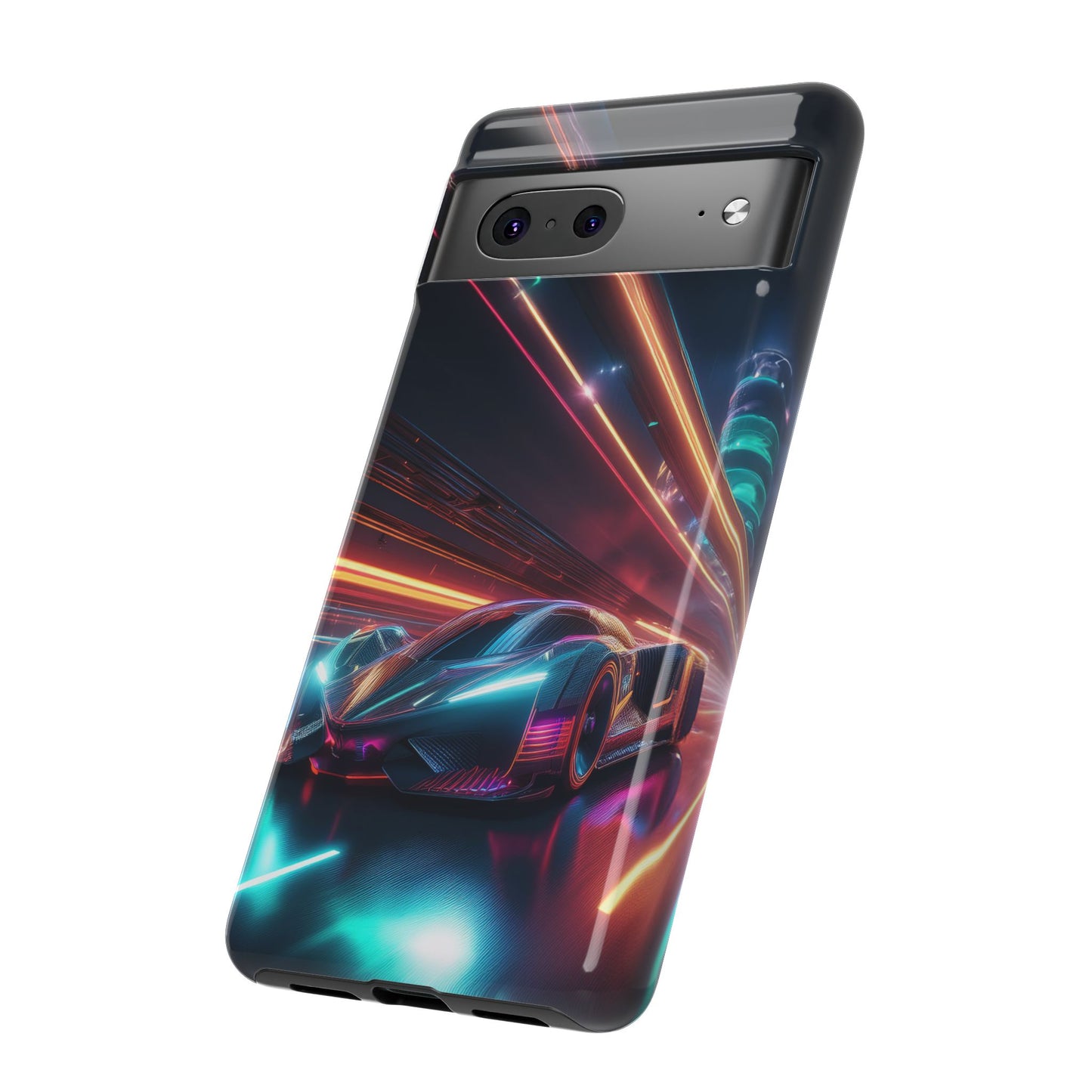 CyberPunk Magenta Car Tough Case - Futuristic Neon Glow iPhone Samsung Google Pixel Phone Case