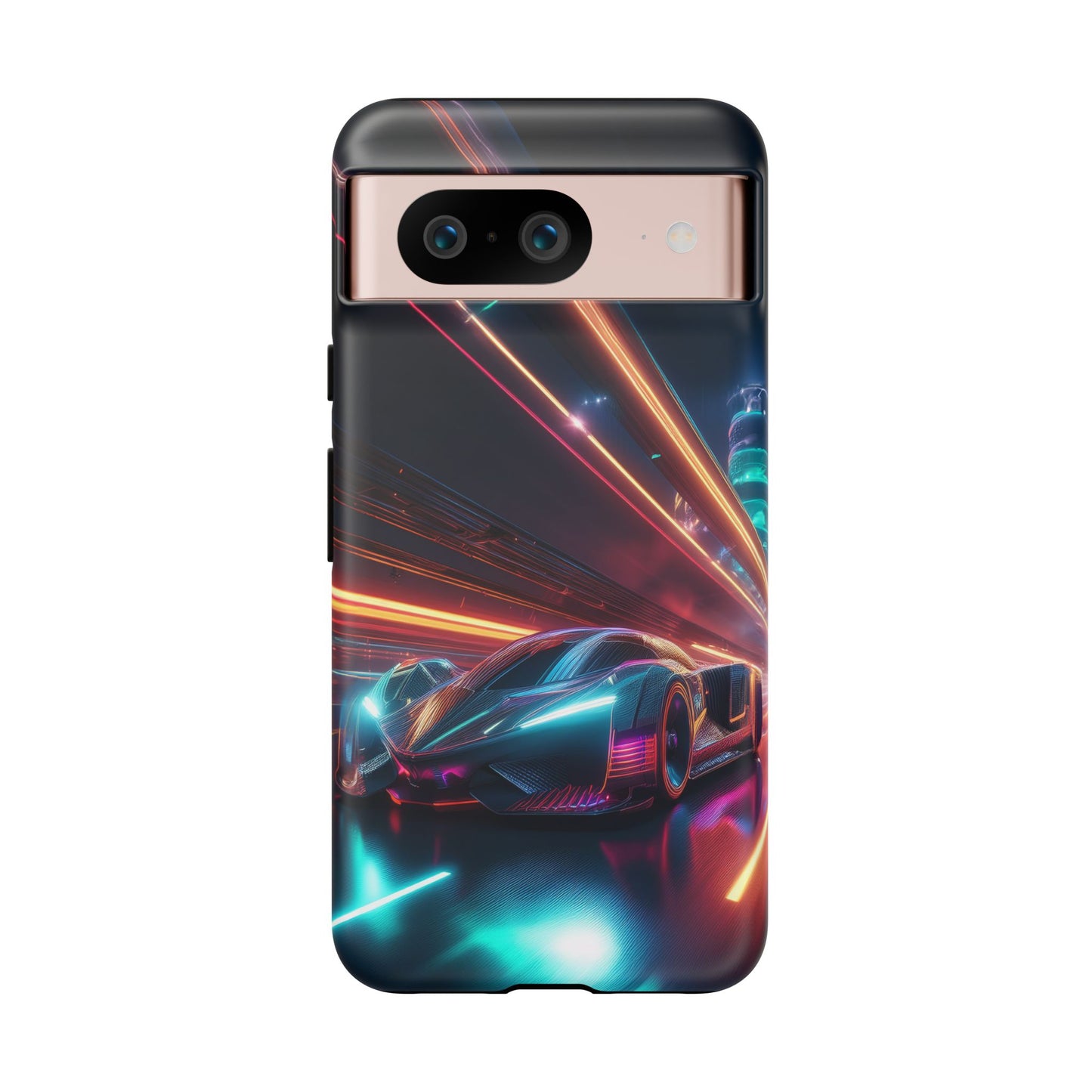 CyberPunk Magenta Car Tough Case - Futuristic Neon Glow iPhone Samsung Google Pixel Phone Case