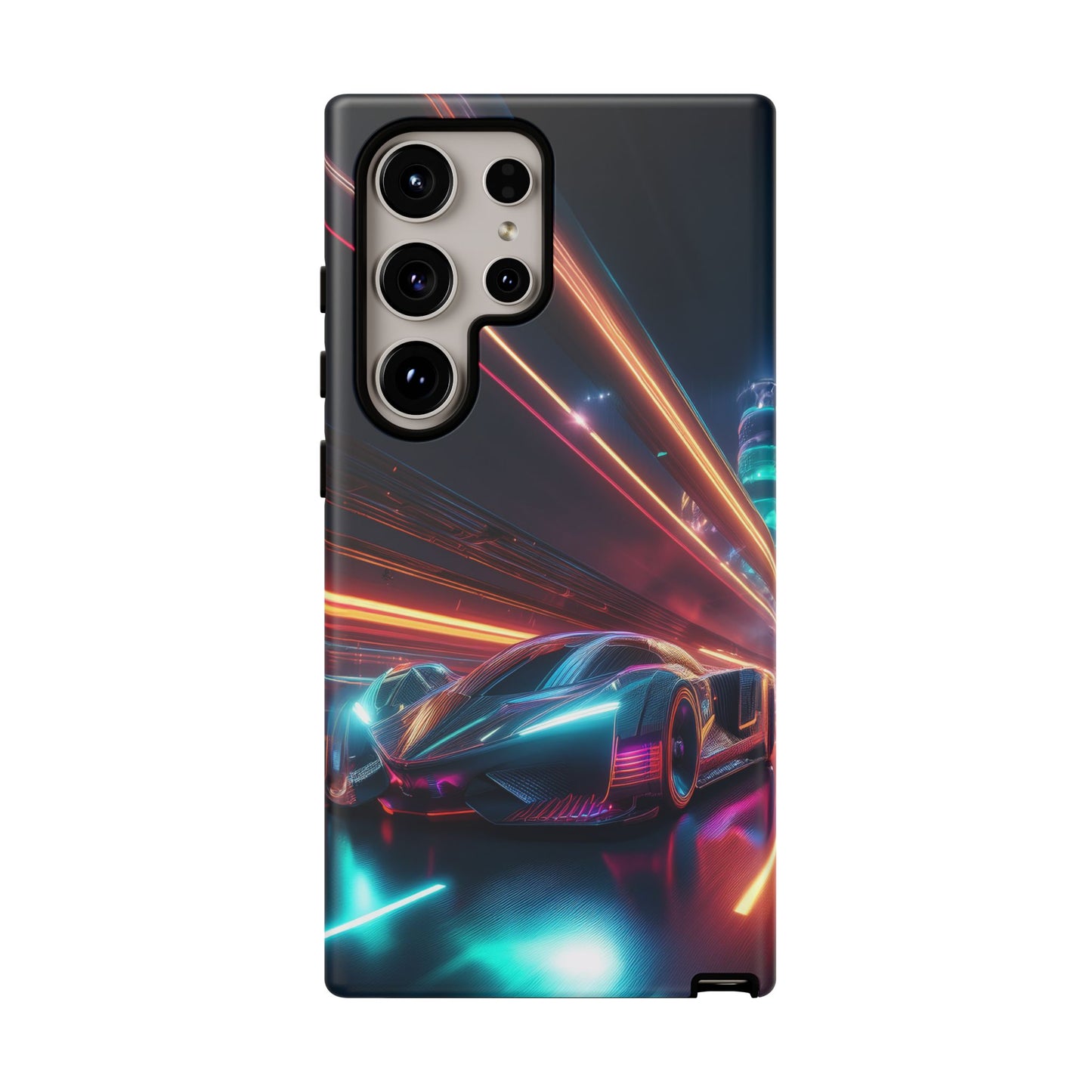 CyberPunk Magenta Car Tough Case - Futuristic Neon Glow iPhone Samsung Google Pixel Phone Case