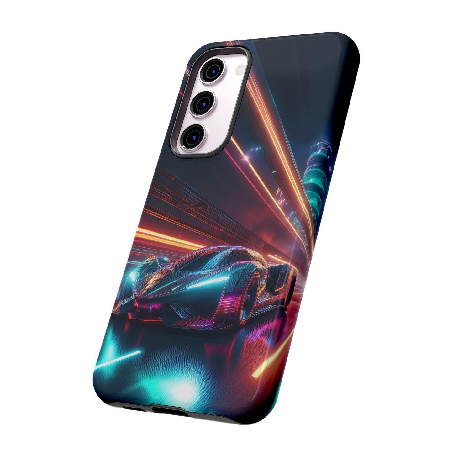 CyberPunk Magenta Car Tough Case - Futuristic Neon Glow iPhone Samsung Google Pixel Phone Case