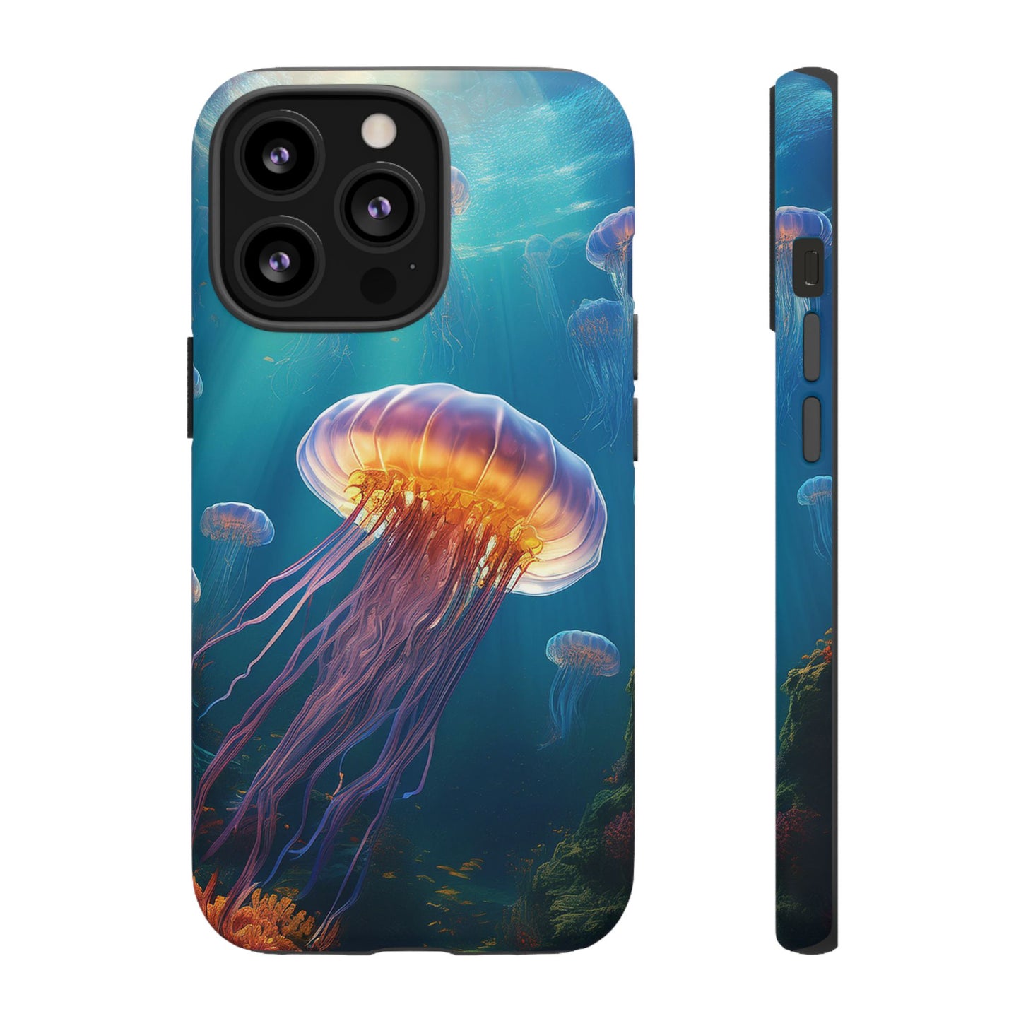 Vibrant Jellyfish iPhone Case - Fits iPhone 8, X, XR, 11, 12, 13, 14, 15, 16 Pro, Max, Mini - Stunning Ocean Art Case for iPhone Lovers