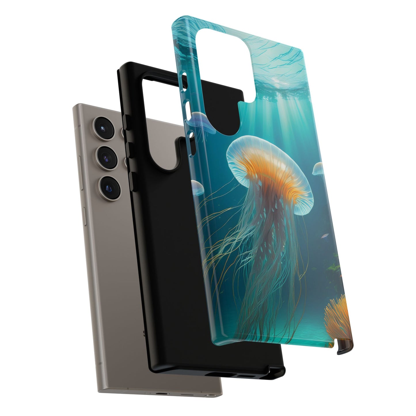 Elegant Jellyfish Samsung Galaxy Case - Fits Galaxy S23, S22, S21, S20, S10, Note 20, Note 10 - Unique Ocean-Inspired Phone Cover Gift