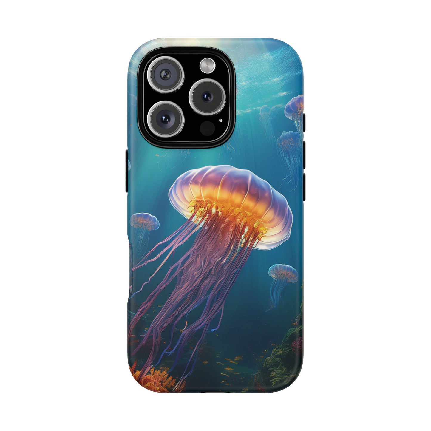 Vibrant Jellyfish iPhone Case - Fits iPhone 8, X, XR, 11, 12, 13, 14, 15, 16 Pro, Max, Mini - Stunning Ocean Art Case for iPhone Lovers