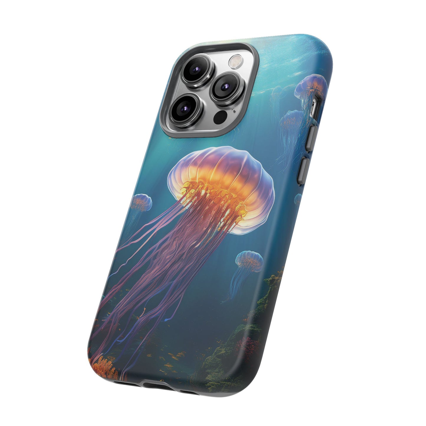 Vibrant Jellyfish iPhone Case - Fits iPhone 8, X, XR, 11, 12, 13, 14, 15, 16 Pro, Max, Mini - Stunning Ocean Art Case for iPhone Lovers