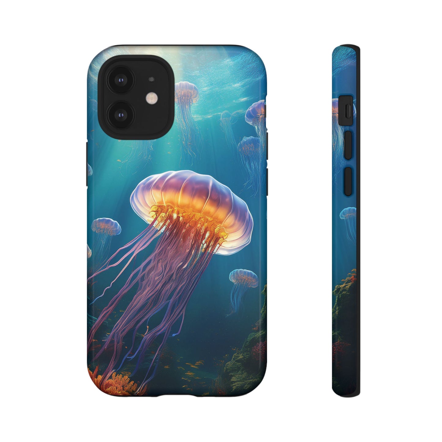 Vibrant Jellyfish iPhone Case - Fits iPhone 8, X, XR, 11, 12, 13, 14, 15, 16 Pro, Max, Mini - Stunning Ocean Art Case for iPhone Lovers