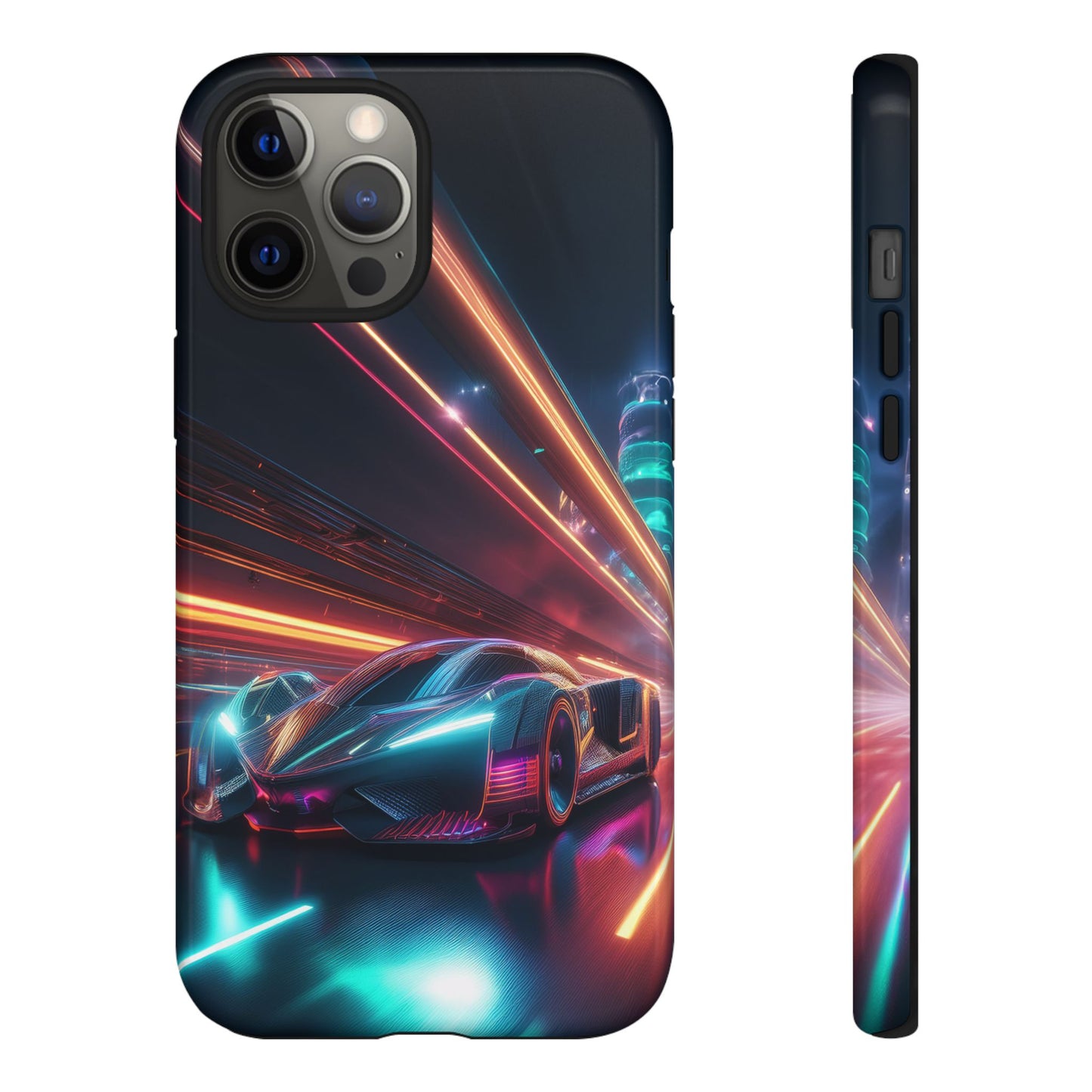 CyberPunk Magenta Car Tough Case - Futuristic Neon Glow iPhone Samsung Google Pixel Phone Case