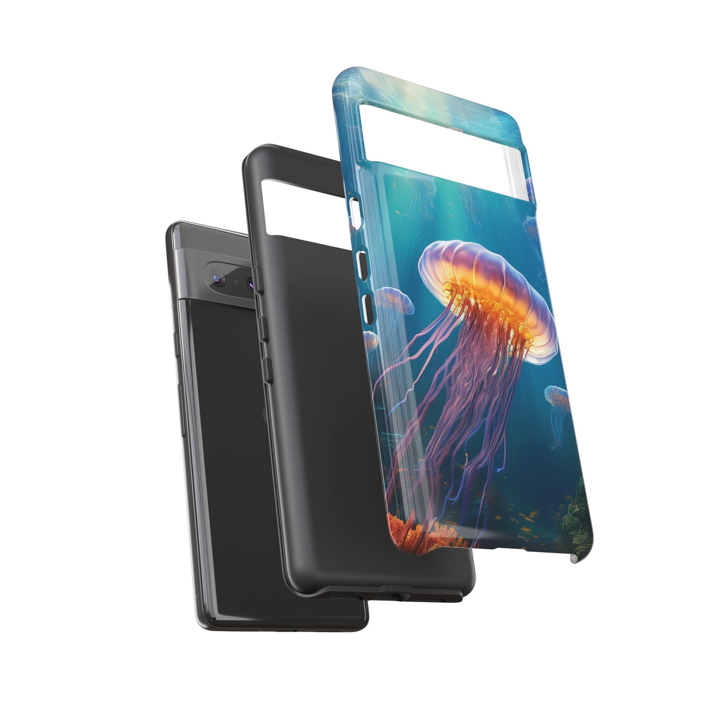 Mesmerizing Jellyfish Google Pixel Case - Fits Pixel 8 Pro, Pixel 8, Pixel 7, Pixel 6 Pro, Pixel 6, Pixel 5 5G - Ocean-Inspired Phone Cover
