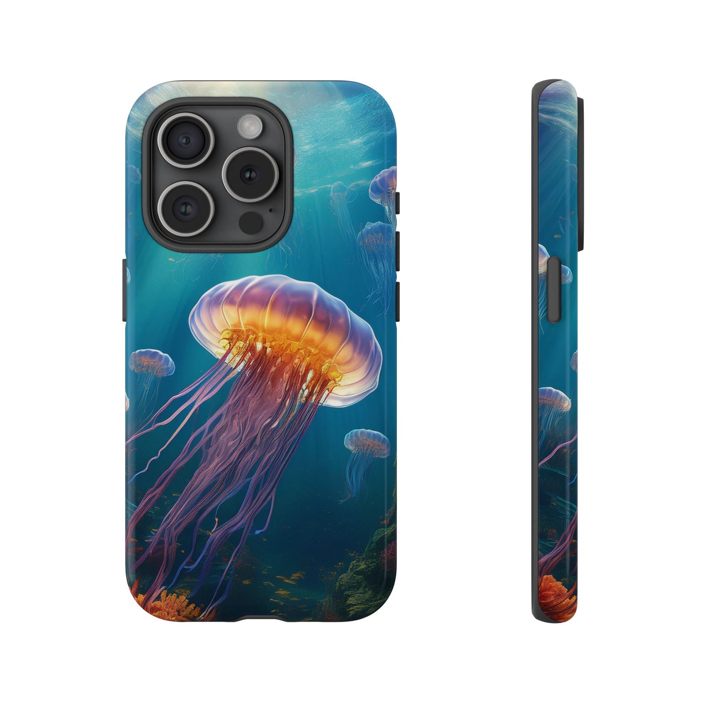 Vibrant Jellyfish iPhone Case - Fits iPhone 8, X, XR, 11, 12, 13, 14, 15, 16 Pro, Max, Mini - Stunning Ocean Art Case for iPhone Lovers