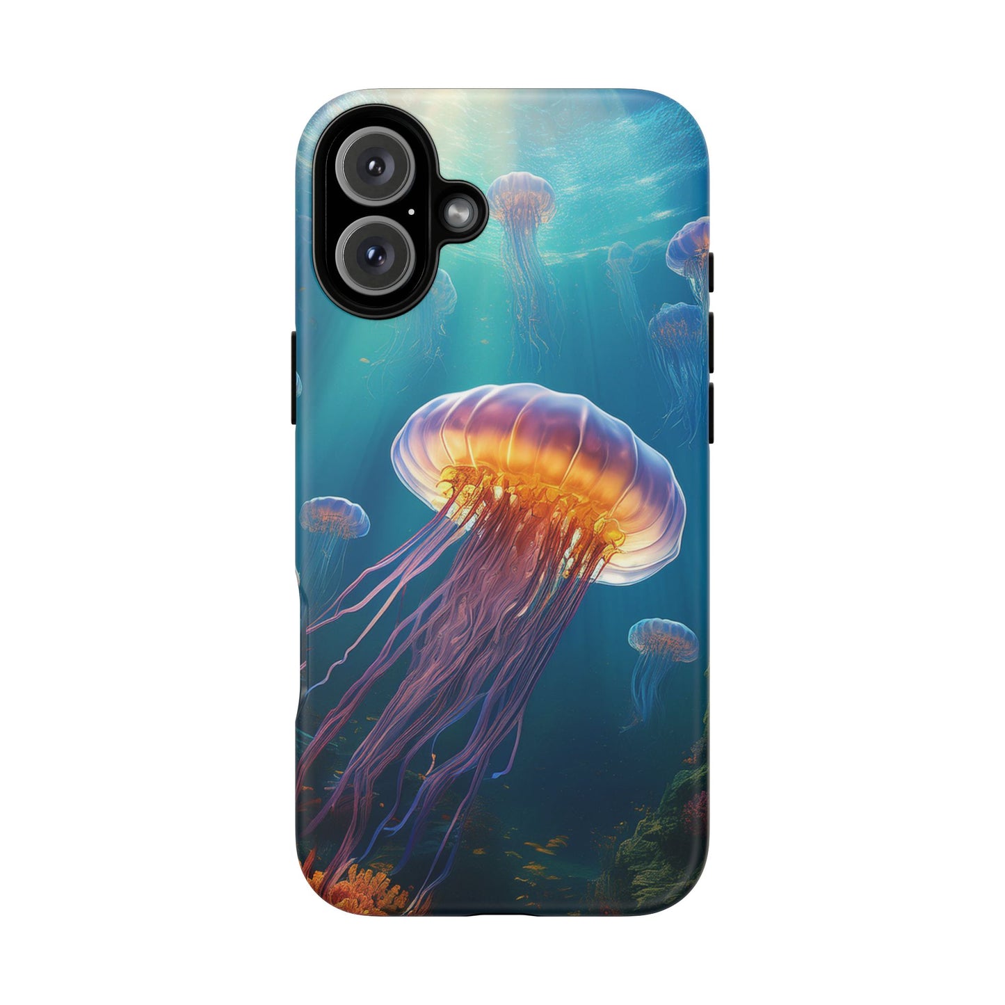 Vibrant Jellyfish iPhone Case - Fits iPhone 8, X, XR, 11, 12, 13, 14, 15, 16 Pro, Max, Mini - Stunning Ocean Art Case for iPhone Lovers
