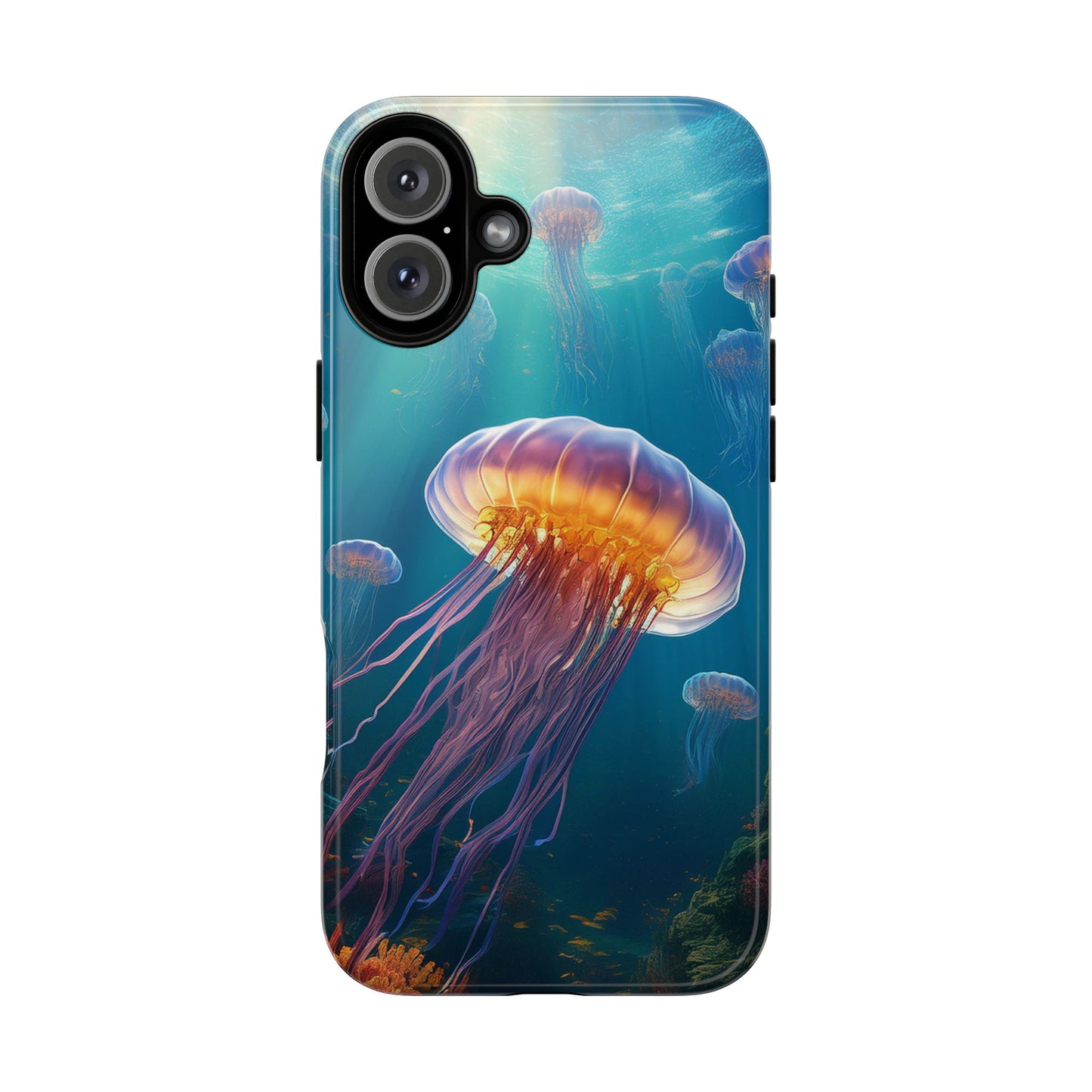Vibrant Jellyfish iPhone Case - Fits iPhone 8, X, XR, 11, 12, 13, 14, 15, 16 Pro, Max, Mini - Stunning Ocean Art Case for iPhone Lovers