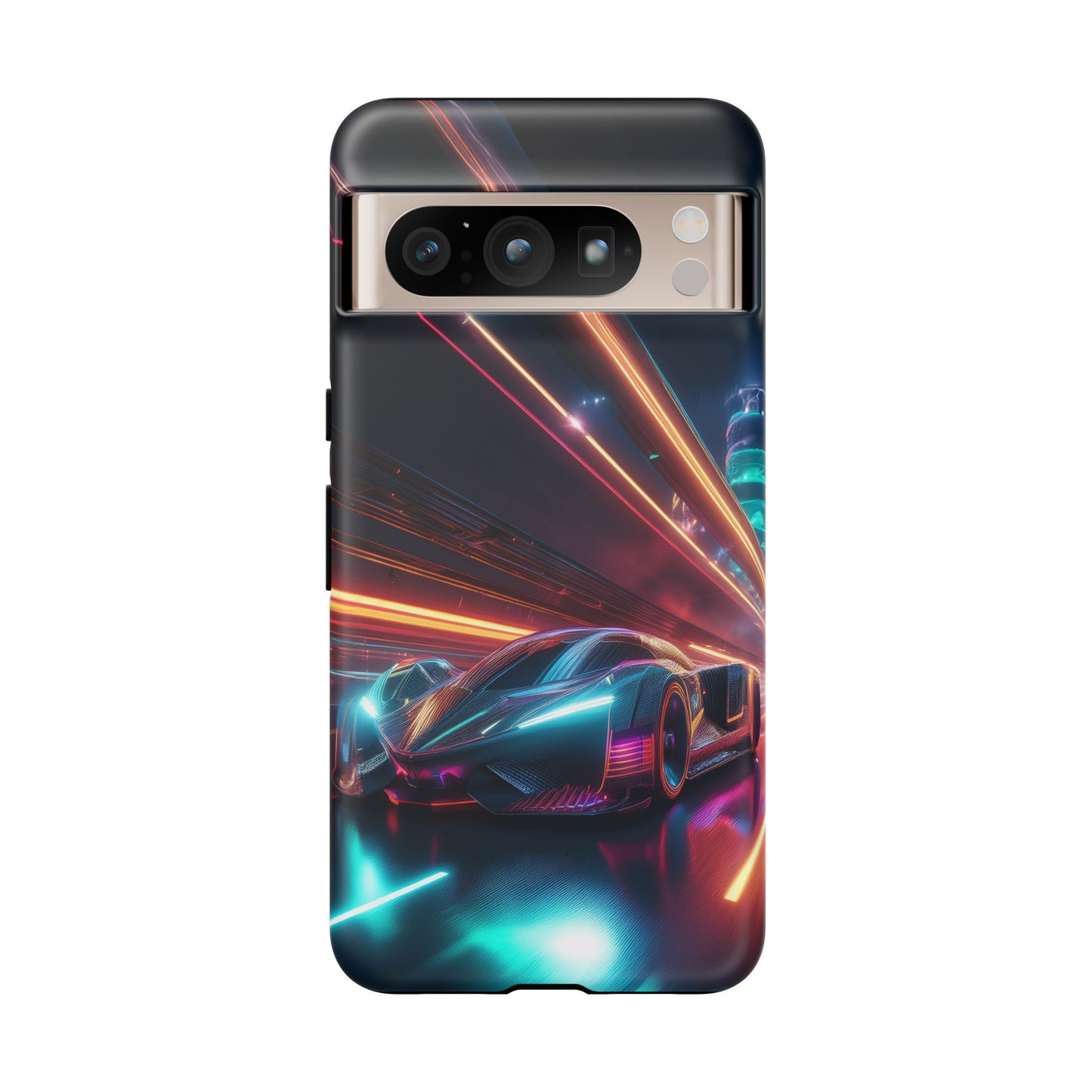 CyberPunk Magenta Car Tough Case - Futuristic Neon Glow iPhone Samsung Google Pixel Phone Case