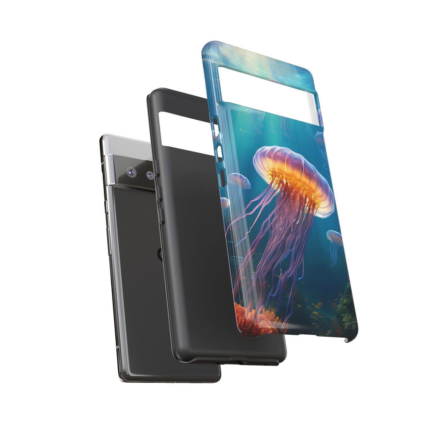 Mesmerizing Jellyfish Google Pixel Case - Fits Pixel 8 Pro, Pixel 8, Pixel 7, Pixel 6 Pro, Pixel 6, Pixel 5 5G - Ocean-Inspired Phone Cover