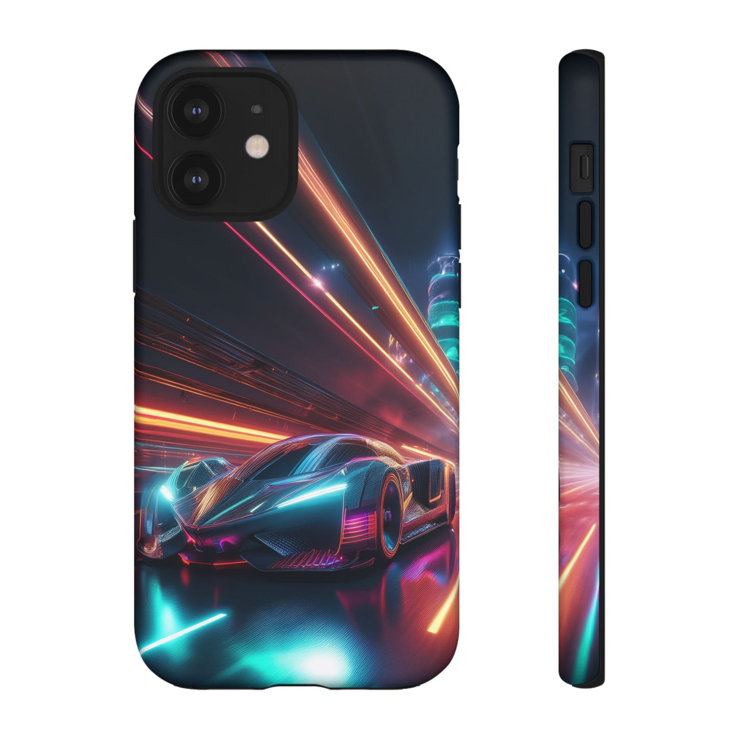 CyberPunk Magenta Car Tough Case - Futuristic Neon Glow iPhone Samsung Google Pixel Phone Case