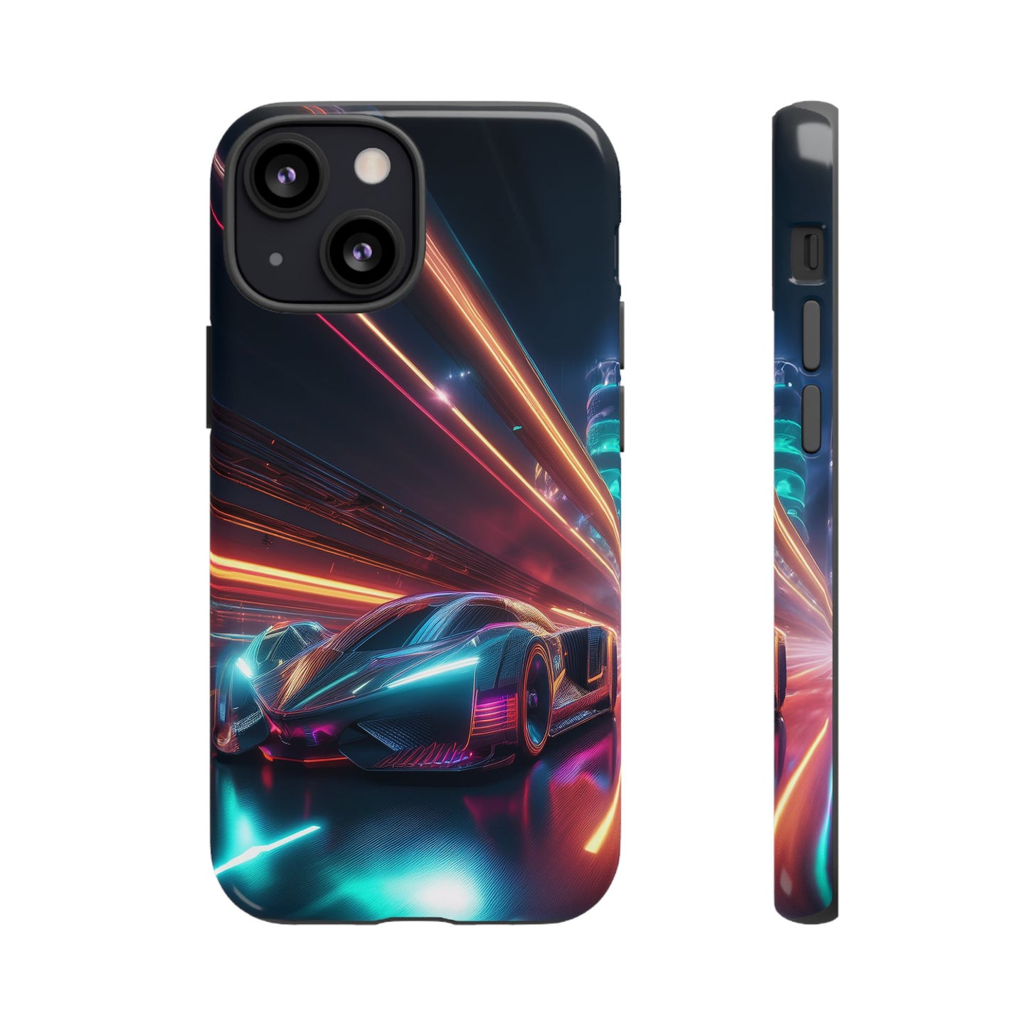 CyberPunk Magenta Car Tough Case - Futuristic Neon Glow iPhone Samsung Google Pixel Phone Case