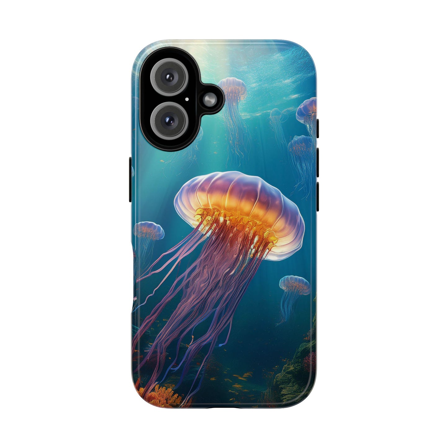 Vibrant Jellyfish iPhone Case - Fits iPhone 8, X, XR, 11, 12, 13, 14, 15, 16 Pro, Max, Mini - Stunning Ocean Art Case for iPhone Lovers