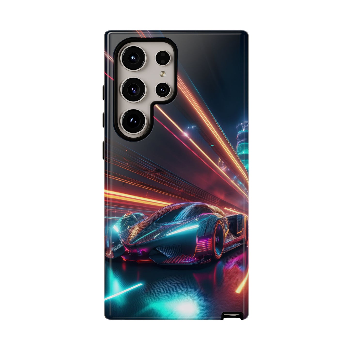 CyberPunk Magenta Car Tough Case - Futuristic Neon Glow iPhone Samsung Google Pixel Phone Case