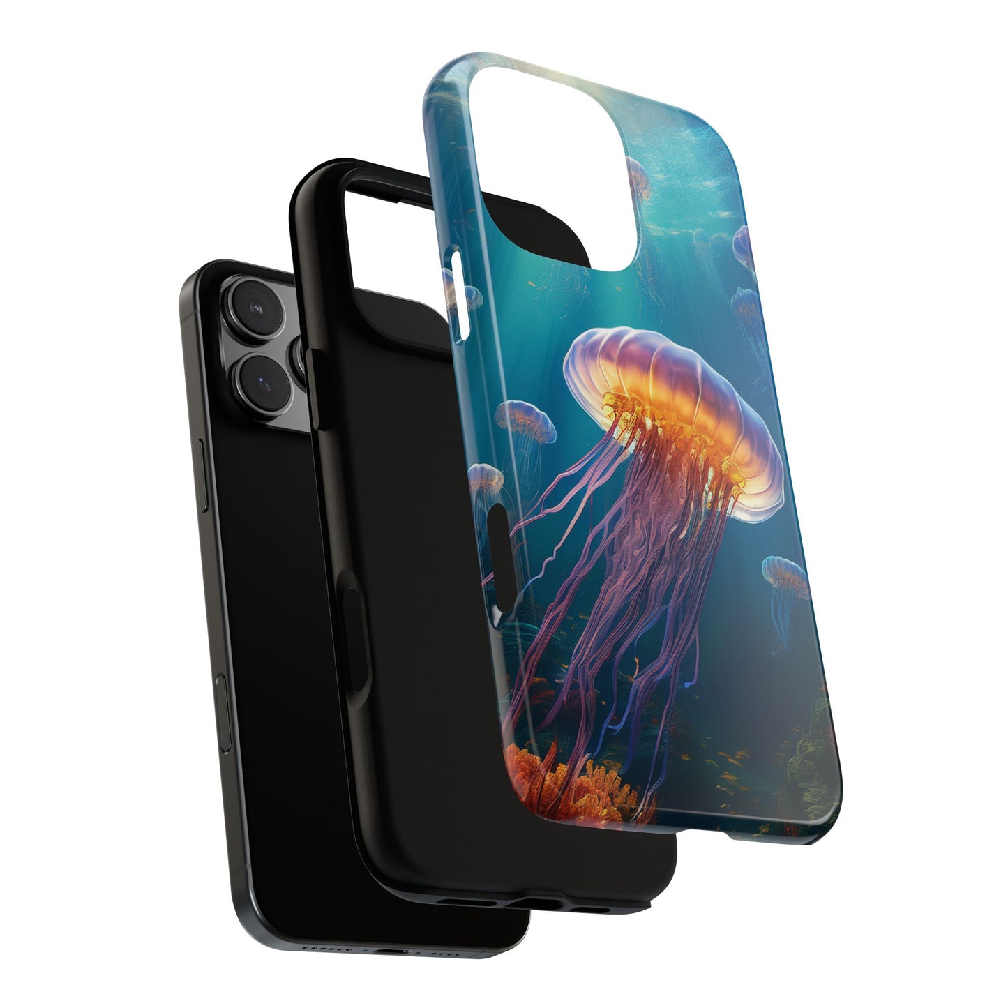 Vibrant Jellyfish iPhone Case - Fits iPhone 8, X, XR, 11, 12, 13, 14, 15, 16 Pro, Max, Mini - Stunning Ocean Art Case for iPhone Lovers