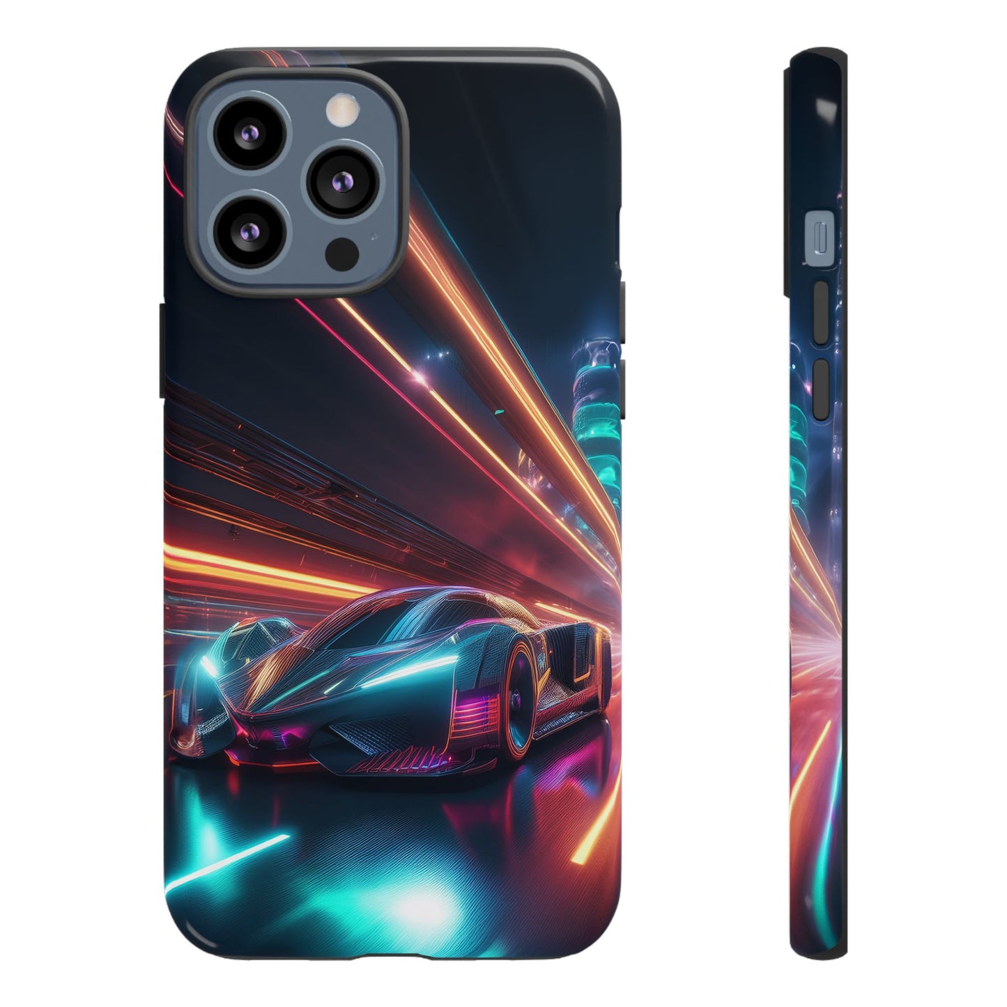 CyberPunk Magenta Car Tough Case - Futuristic Neon Glow iPhone Samsung Google Pixel Phone Case