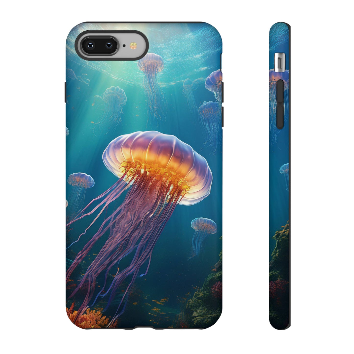 Vibrant Jellyfish iPhone Case - Fits iPhone 8, X, XR, 11, 12, 13, 14, 15, 16 Pro, Max, Mini - Stunning Ocean Art Case for iPhone Lovers
