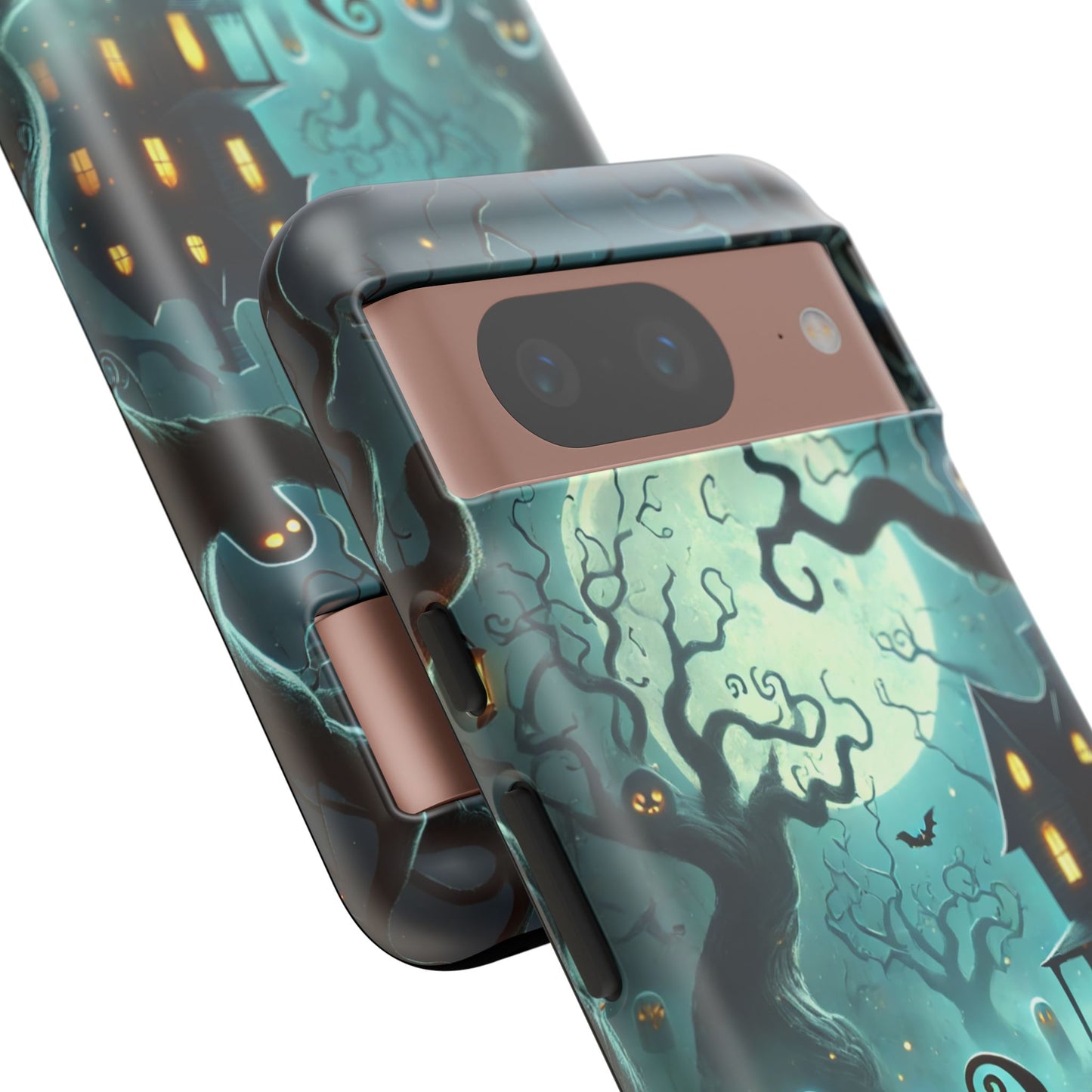 Spooky Halloween Night Pumpkin and Ghost Path Design Phone Case