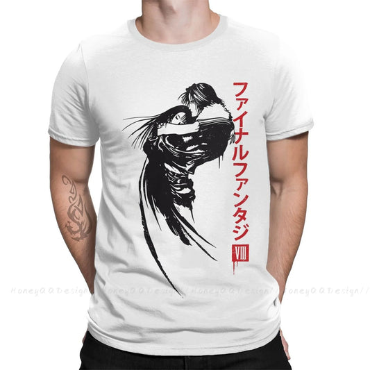 Top Quality Men Clothing Final Fantasy FF8 T-Shirt Squall & Rinoa O neck Shirt Fashion Short Sleeve